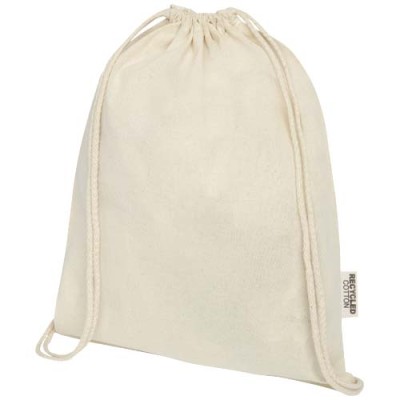 Borsa con cordoncino in cotone riciclato certificato GRS da 140 g/m² Oregon - cod. P120735